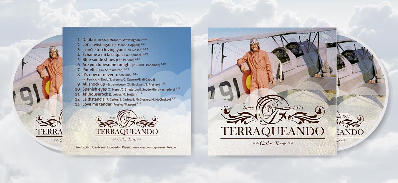 Diseño de CD (carátula, galleta) "Terraqueando" de Carlos Torres