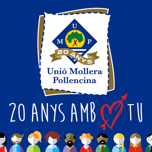 Rediseño logotipo "Unió Mollera Pollencina" 20 anys UMP