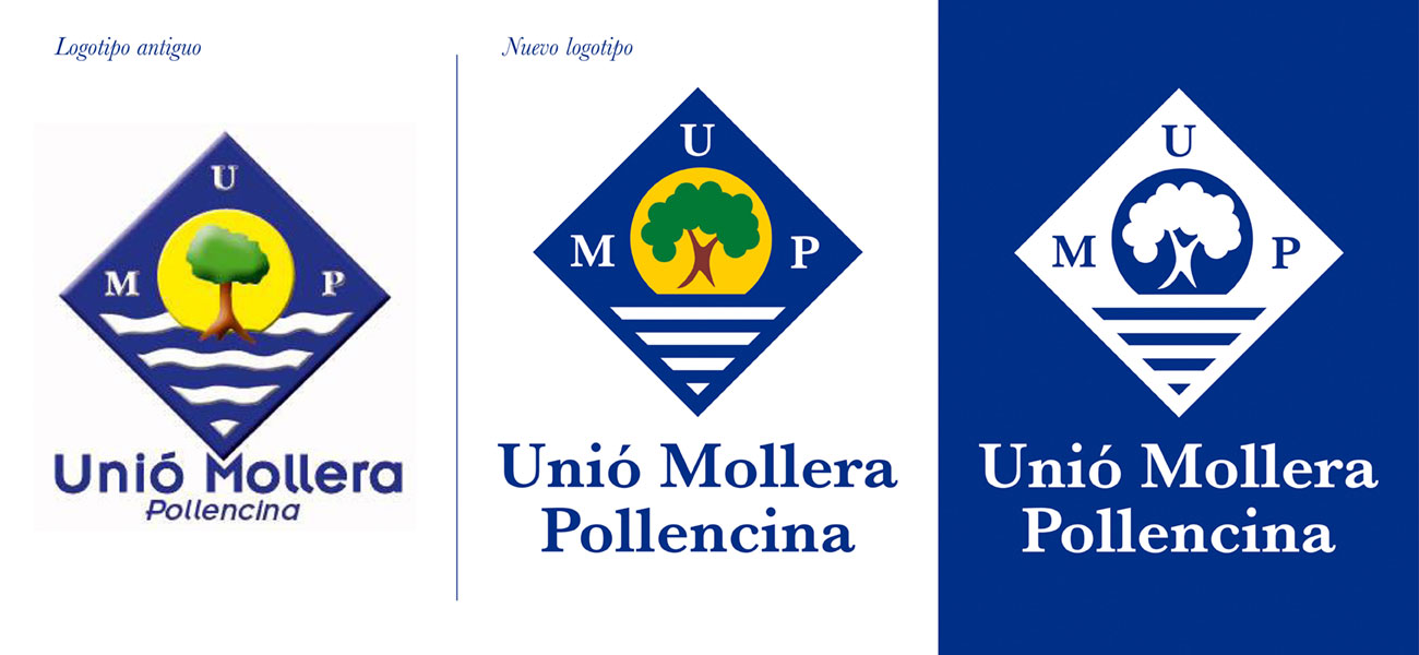 Rediseño logotipo "Unió Mollera Pollencina" 20 anys UMP